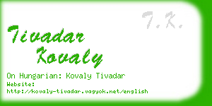 tivadar kovaly business card